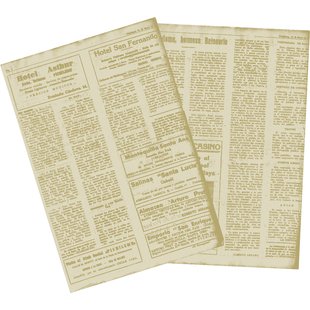 dos planas de un periodico antiguo